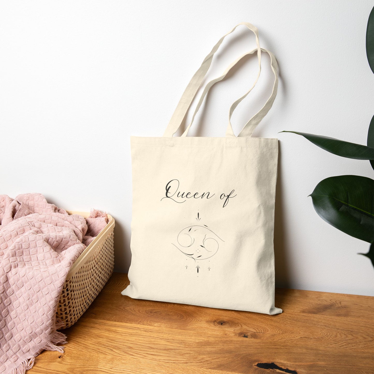 'Queen Of Cancer' Star Sign - Double Sided Canvas Tote Bag