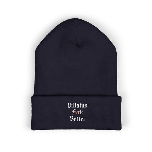 Embroidered 'Villains F*ck Better' Cuffed Beanie